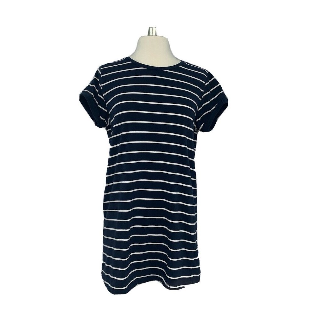 Lulus Womens T-Shirt Dress Size M Blue White Striped Casual Cotton Stretch
